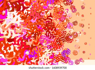 Light Pink, Red vector backdrop with memphis shapes. Simple colorful illustration with abstract gradient shapes. Modern design for your business card.