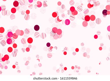 Light Pink, Red vector backdrop with dots. Blurred decorative design in abstract style with bubbles. Pattern for beautiful websites.