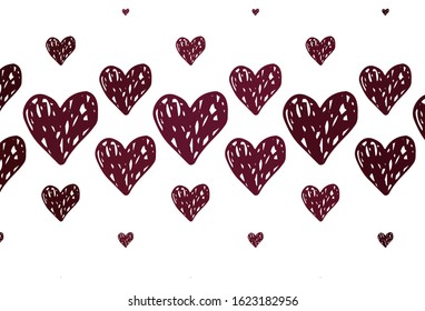 Light Pink, Red vector backdrop with sweet hearts. Beautiful celebration style hearts on abstract illustration. Design for a business advert of anniversary.