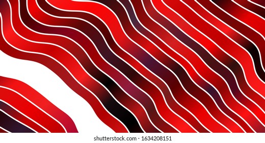 Light Pink, Red vector backdrop with curves. Colorful illustration in circular style with lines. Pattern for websites, landing pages.