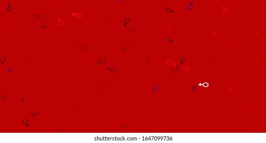 Light Pink, Red vector backdrop with woman's power symbols. Abstract illustration with a depiction of women's power. Background for ui designers.