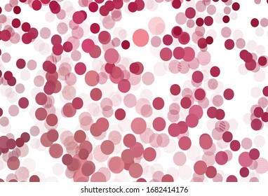 Fondo vector rojo claro con puntos. Burbujas borrosas sobre fondo abstracto con gradiente colorido. Patrón para sitios web hermosos.