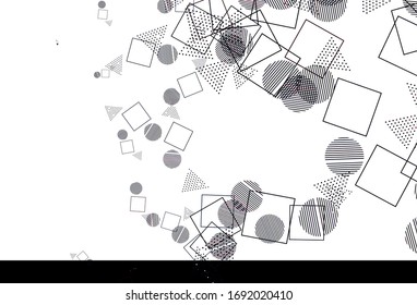 Light Pink, Red vector backdrop with lines, circles, rhombus. Abstract illustration with colorful dots, lines, cubes. Template for wallpapers.