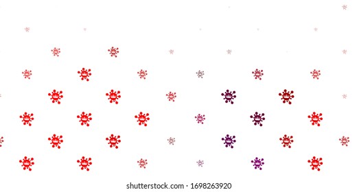 Light pink, red vector backdrop with virus symbols. Smart illustration with covid signs in decorative style. Wallpaper for health protection.