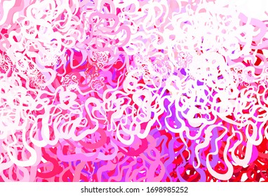 Light Pink, Red vector backdrop with curved lines. An elegant bright illustration with gradient. New composition for your brand book.