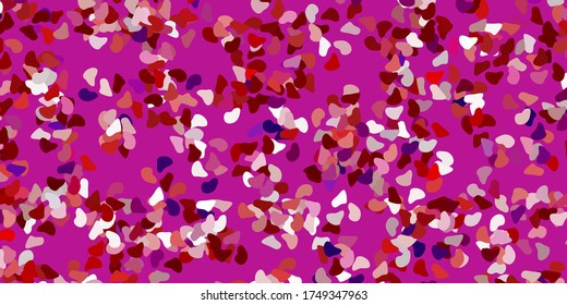 Light pink, red vector backdrop with chaotic shapes. Simple design in abstract style with gradient forms. Smart design for your business.