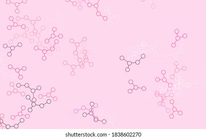 Light Pink, Red vector backdrop with artificial intelligence data. Shining illustration with AI shapes on abstract template. Design for depiction of cyber innovations.