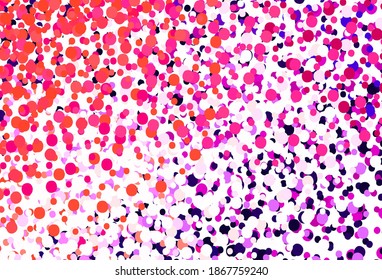 Light Pink, Red vector backdrop with dots. Blurred bubbles on abstract background with colorful gradient. New template for your brand book.