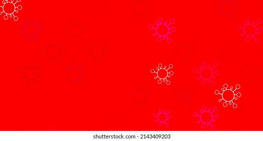Light pink, red vector backdrop with virus symbols. Colorful abstract illustration with gradient medical shapes. Design for biohazard warning.