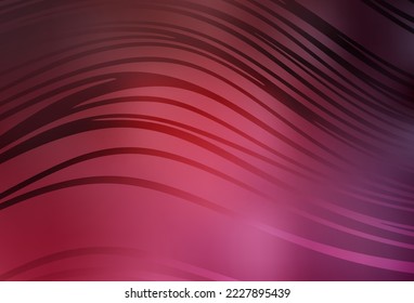 Light Pink, Red vector backdrop with curved lines. Modern gradient abstract illustration with bandy lines. A sample for your ideas.