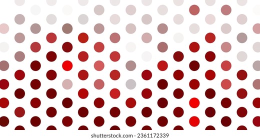 Light pink, red vector backdrop with dots. Colorful illustration with gradient dots in nature style. Pattern for booklets, leaflets.