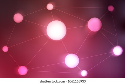 Light Pink, Red vector background with bubbles, lines. Illustration with set of colorful abstract circles and lines. Pattern can be used for ads, leaflets.
