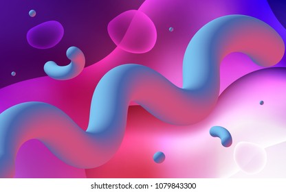 Light Pink, Red vector background with liquid shapes. Geometric illustration in memphis style with gradient.  A completely new memphis design for your business.