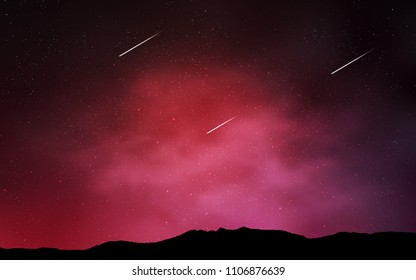 Light Pink, Red vector background with galaxy stars. Shining illustration with sky stars on abstract template. Smart design for your business advert.