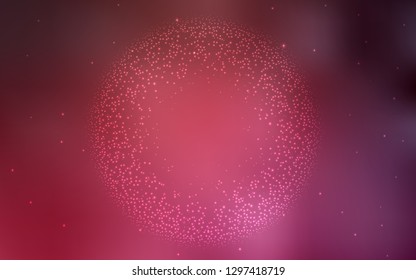 Light Pink, Red vector background with astronomical stars. Blurred decorative design in simple style with galaxy stars. Pattern for astrology websites.