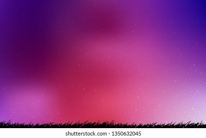 Light Pink, Red vector background with galaxy stars. Shining illustration with sky stars on abstract template. Pattern for astronomy websites.