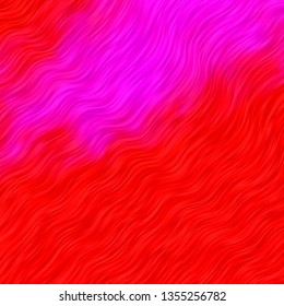 Light Pink, Red vector background with bent lines. Illustration in halftone style with gradient curves. Pattern for websites, landing pages.