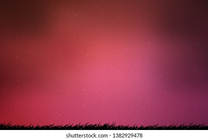 Light Pink, Red vector background with galaxy stars. Space stars on blurred abstract background with gradient. Template for cosmic backgrounds.