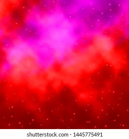 Light Pink, Red vector background with small and big stars. Decorative illustration with stars on abstract template. Pattern for wrapping gifts.