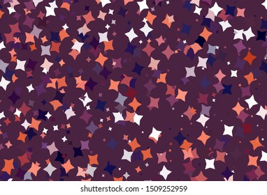 Light Pink, Red vector background with small and big stars. Modern geometrical abstract illustration with stars. Pattern for futuristic ad, booklets.