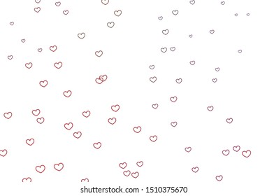 Light Pink, Red vector background with Shining hearts. Glitter abstract illustration with colorful hearts in romantic style. Design for your business advert of anniversary.
