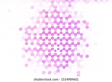 Light Pink, Red vector background with curved lines. Modern gradient abstract illustration with bandy lines. Colorful wave pattern for your design.