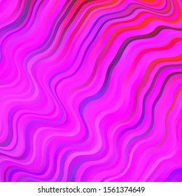 Light Pink, Red vector background with bows. Bright sample with colorful bent lines, shapes. Pattern for commercials, ads.