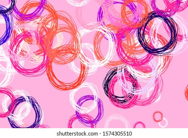 Light Pink, Red vector background with bubbles. Beautiful colored illustration with blurred circles in nature style. Pattern for futuristic ad, booklets.