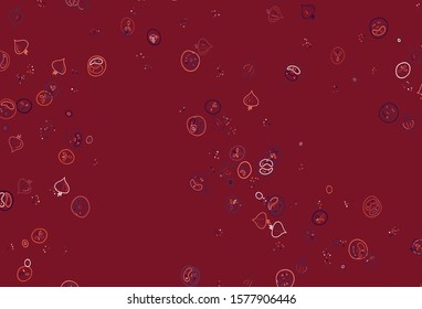 Light Pink, Red vector background with cuisine gourmet. Decorative illustration with food on abstract template. Pattern for ads of breakfast, lunch, dinner.