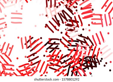 Light Pink, Red vector background with straight lines, dots. Blurred decorative design in simple style with lines. Template for your beautiful backgrounds.