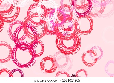 Light Pink, Red vector background with spots. Abstract illustration with colored bubbles in nature style. Pattern for ads, leaflets.
