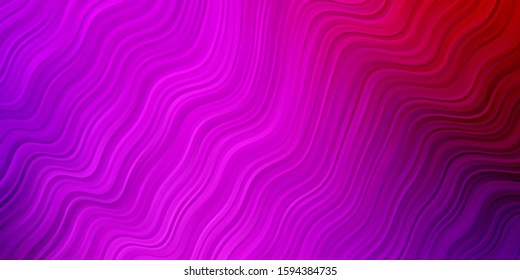 Light Pink, Red vector background with bows. Colorful geometric sample with gradient curves.  Design for your business promotion.