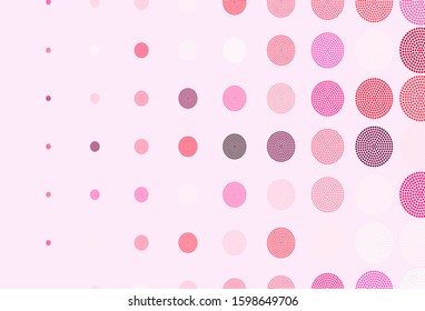 Light Pink, Red vector background with bubbles. Abstract illustration with colored bubbles in nature style. Pattern for beautiful websites.