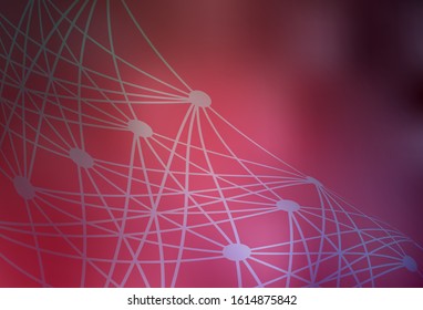 Light Pink, Red vector background with forms of artificial intelligence. Shining colorful illustration with real structure of AI. Smart design for promotion of bid data.