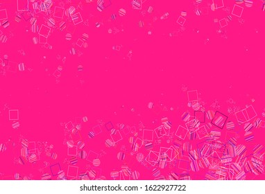Light Pink, Red vector background with polygonal style with circles. Circles, lines, rhombus with colorful gradient. Pattern for websites.