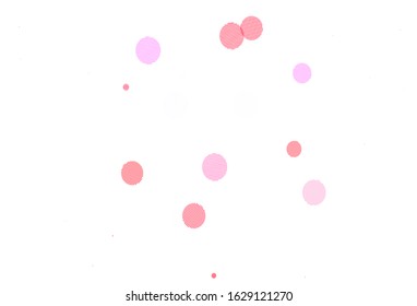 Light Pink, Red vector background with bubbles. Blurred bubbles on abstract background with colorful gradient. Pattern for textures of wallpapers.
