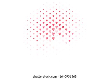 Light Pink, Red vector background with hearts. Beautiful celebration style hearts on abstract illustration. Pattern for marriage gifts, congratulations.