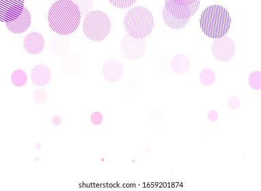 Light Pink, Red vector background with spots. Blurred bubbles on abstract background with colorful gradient. Pattern for futuristic ad, booklets.