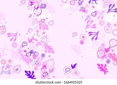 Light Pink, Red vector background with abstract shapes. Illustration with colorful gradient shapes in abstract style. Simple design for your web site.