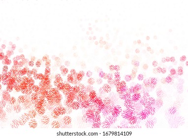 Light Pink, Red vector background with spots, lines. Modern abstract illustration with colorful dots, lines. Design for poster, banner of websites.