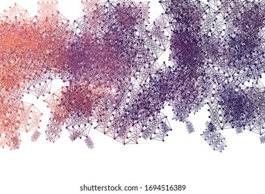 Fondo vector rojo claro con formas de inteligencia artificial. Diseño colorido de estilo sencillo con enlaces AI. Patrón de ciencia, diseños futuristas.