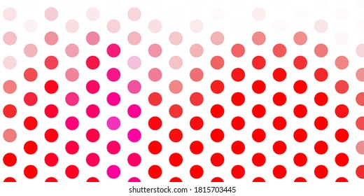 Light pink, red vector background with spots. Abstract decorative design in gradient style with bubbles. Pattern for business ads.