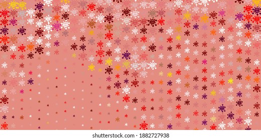 Hellrosa, roter Vektorhintergrund mit Covid-19 Symbolen. Farbige abstrakte Illustration mit Farbverlauf-medizinischen Formen. Einfaches Design gegen Epidemieinformationen.