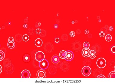 Light Pink, Red vector background with bubbles. Blurred decorative design in abstract style with bubbles. Design for your business advert.