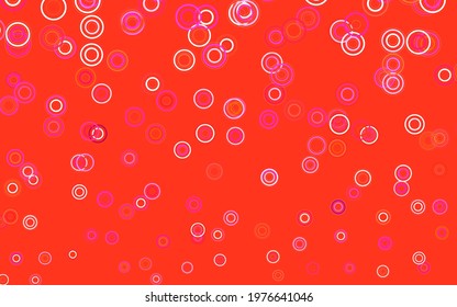 Light Pink, Red vector background with bubbles. Glitter abstract illustration with blurred drops of rain. Pattern for futuristic ad, booklets.