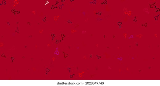 Light Pink, Red vector background with woman symbols. Colorful feminism symbols with a gradient in modern style. Simple design for your web site.