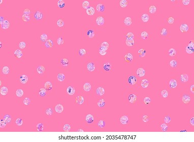 Light Pink, Red vector background with bubbles. Modern abstract illustration with colorful water drops. Design for your business advert.