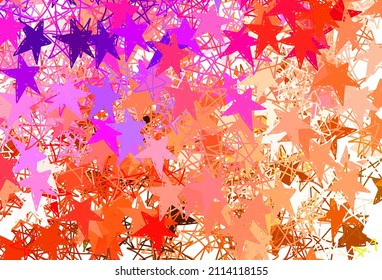 Light Pink, Red vector background with colored stars. Glitter abstract illustration with colored stars. Smart design for your business advert.