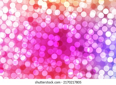 Light Pink, Red vector background with bubbles. Blurred decorative design in abstract style with bubbles. Pattern for futuristic ad, booklets.