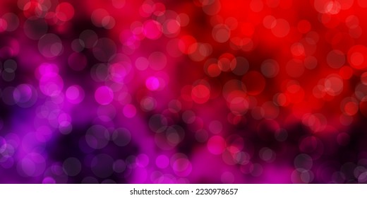 Light Pink, Red vector background with circles. Abstract colorful disks on simple gradient background. Design for posters, banners.